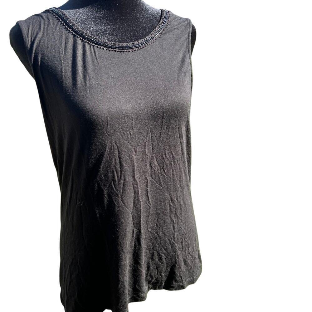 Emma & James Black Crewneck Sleeveless Top, Women’s M